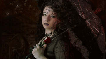 Картинка девушки -+креатив +косплей зонтик