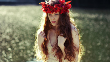 Картинка девушки -+рыжеволосые+и+разноцветные венок