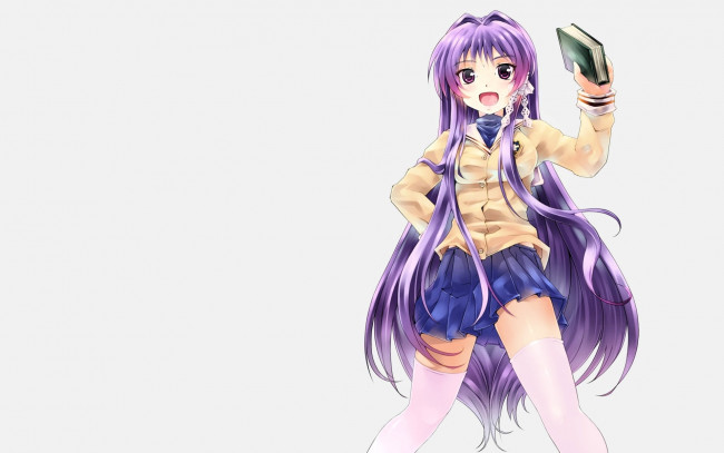 Обои картинки фото аниме, clannad, девочка, книга