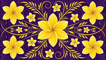 обоя рисованное, цветы, узор