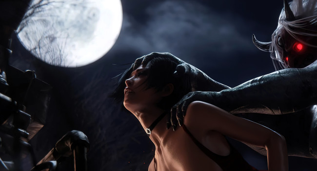 Обои картинки фото видео игры, resident evil, ада, вонг, луна, полнолуние, монстры