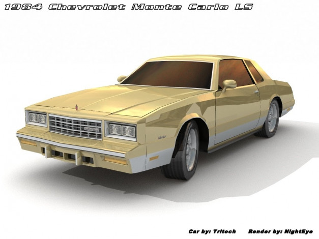 Обои картинки фото chevrolet, monte, carlo, ls, 1984, автомобили, 3д