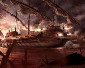 Картинка корабли рисованные