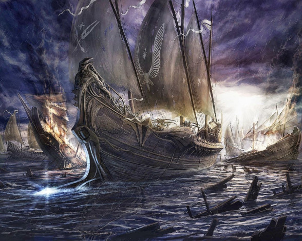 Обои картинки фото корабли, рисованные