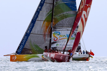 обоя кругосветка, спорт, парусный, Яхты, океан, люди, паруса, volvooceanrace