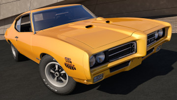 Картинка автомобили 3д 1969 pontiac gto