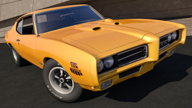 Обои картинки фото автомобили, 3д, 1969, pontiac, gto