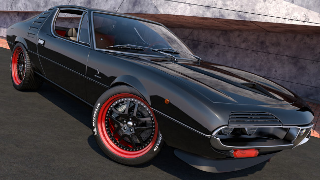 Обои картинки фото автомобили, 3д, 1970, alfa, romeo, montreal