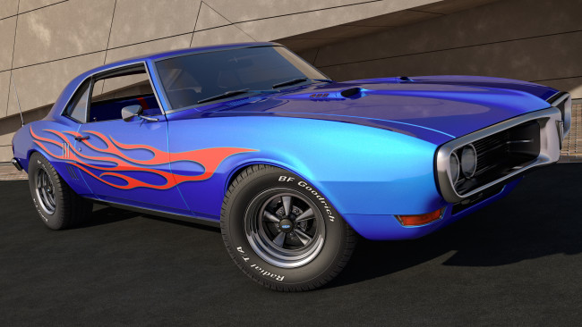 Обои картинки фото автомобили, 3д, 400, firebird, pontiac, 1968