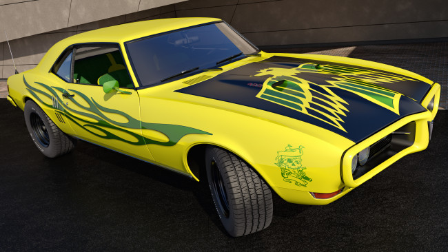 Обои картинки фото автомобили, 3д, pontiac, 1968, firebird, 400