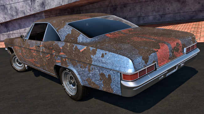 Обои картинки фото автомобили, 3д, ss, impala, chevrolet, 1966, coupe, sport