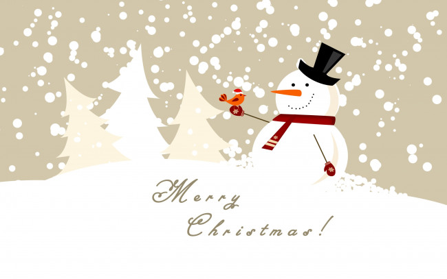 Обои картинки фото праздничные, векторная графика , новый год, снеговик