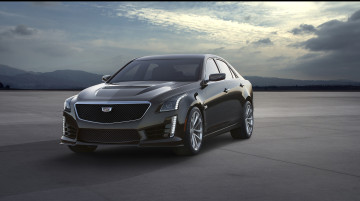 обоя автомобили, cadillac, темный, cts-v, 2016г