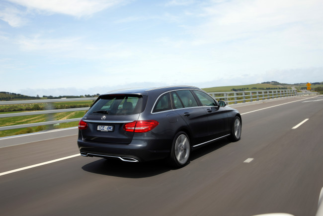 Обои картинки фото автомобили, mercedes-benz, estate, line, avantgarde, c, 200, 2014г, s205, au-spec, темный