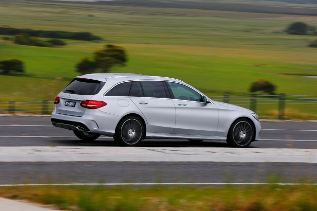 Обои картинки фото автомобили, mercedes-benz, светлый, estate, line, amg, c, 250, 2014г, s205, au-spec