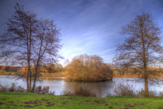 Обои картинки фото природа, реки, озера, осень, река, островок