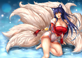 Картинка видео+игры league+of+legends грудь уши декольте босиком ahri
