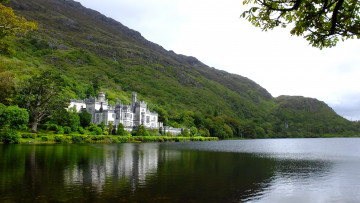 Картинка kylemore+abbey+-+ireland города -+пейзажи лес река аббатство