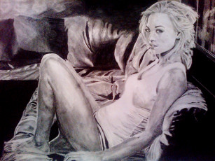 Картинка yvonne+strahovski рисованное люди девушка фон взгляд