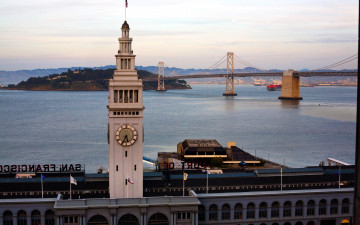 Картинка города сан-франциско+ сша часы башня мост