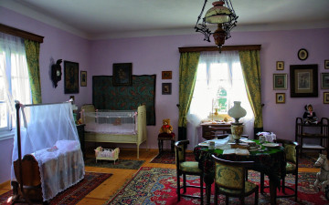 Картинка интерьер детская+комната кровать игрушки колыбель