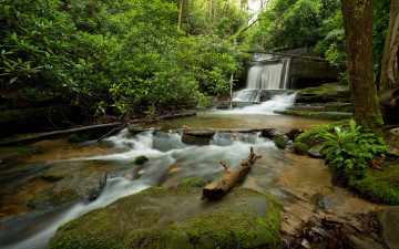 Картинка природа водопады камни поток