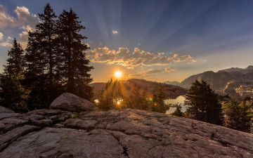 Картинка природа восходы закаты закат горы