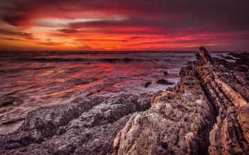 Картинка природа восходы закаты закат озеро камни