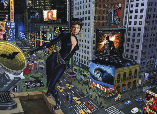 Обои картинки фото рисованное, комиксы, девушка, униформа, город, мужчина