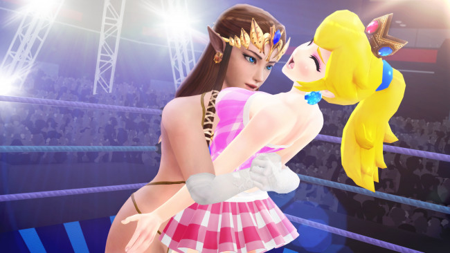 Обои картинки фото рисованное, комиксы, фон, ринг, девушки