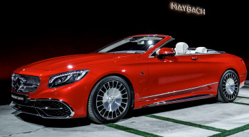 обоя maybach-mercedes s650 cabriolet 2018, автомобили, mercedes-benz, красный, 2018, cabriolet, s650, maybach-mercedes