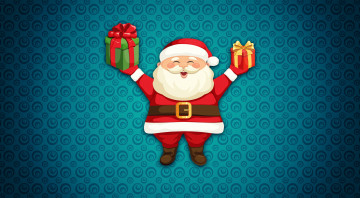 Картинка праздничные векторная+графика+ новый+год фон праздник новый год подарки санта-клаус зима минимализм рождество санта клаус
