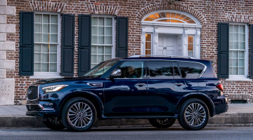 обоя infiniti qx80 2018, автомобили, infiniti, 2018, blue, hermosa, color, qx80