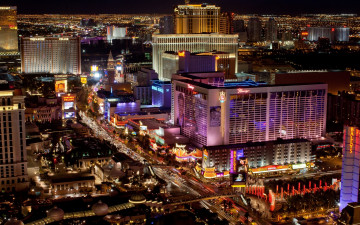Картинка города лас-вегас+ сша огни панорама вечер