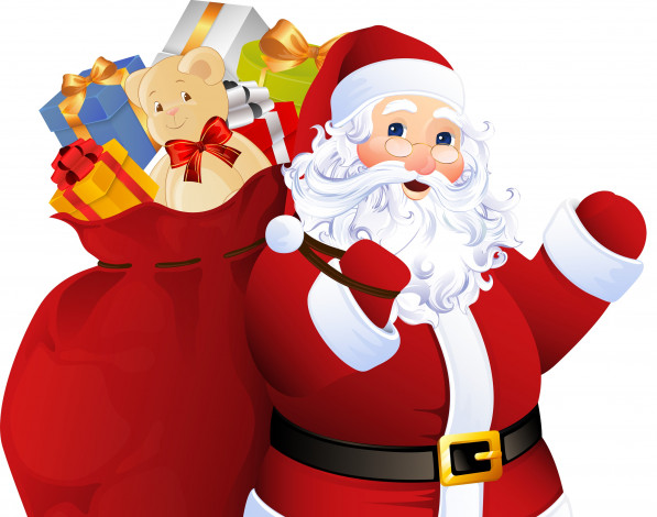 Обои картинки фото праздничные, векторная графика , новый год, новый, год, праздник, фон, санта, клаус