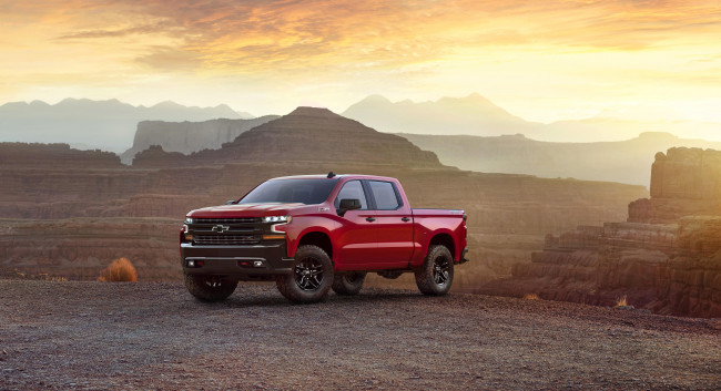 Обои картинки фото chevrolet silverado 2019, автомобили, chevrolet, красный, silverado, 2019, внедорожник