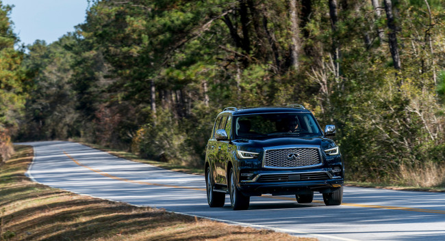 Обои картинки фото infiniti qx80 2018, автомобили, infiniti, 2018, blue, hermosa, color, qx80