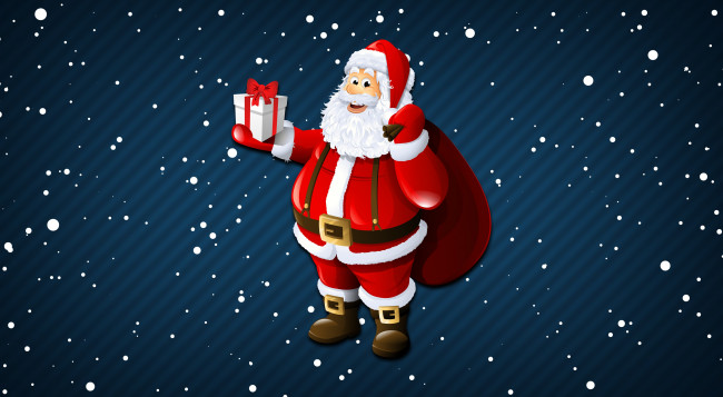 Обои картинки фото праздничные, векторная графика , новый год, фон, новый, год, праздник, снег, санта-клаус, подарки, минимализм, рождество, санта, снежинки, дедушка, клаус