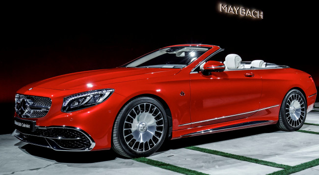 Обои картинки фото maybach-mercedes s650 cabriolet 2018, автомобили, mercedes-benz, красный, 2018, cabriolet, s650, maybach-mercedes