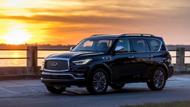 Обои картинки фото infiniti qx80 2018, автомобили, infiniti, 2018, blue, color, hermosa, qx80