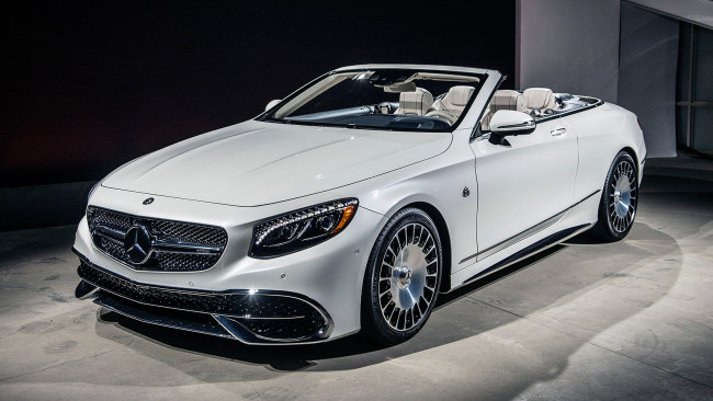 Обои картинки фото maybach- mercedes s650 cabriolet 2018, автомобили, mercedes-benz, s650, maybach-, mercedes, белый, 2018, cabriolet