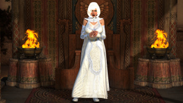 Картинка 3д+графика люди+ people девушка фон взгляд платье огонь