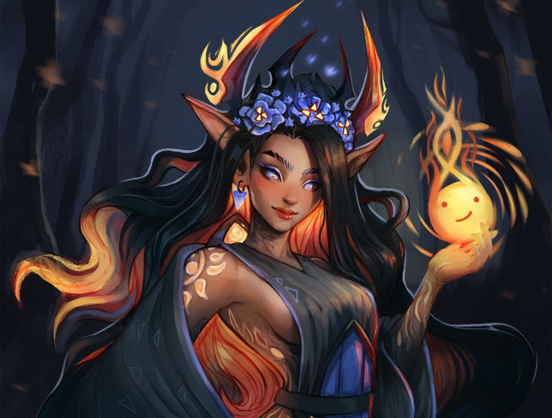 Обои картинки фото фэнтези, демоны, эльфийка