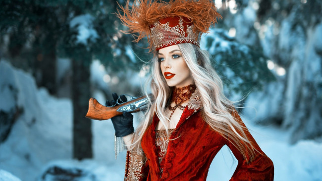 Обои картинки фото девушки, - креатив,  косплей, старинный, наряд