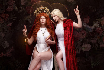 Картинка anastasia+zhilina девушки анастасия+жилина anastasia zhilina cosplay блондинка анастасия жилина модели красотки образ две девушка модель рыжеволосая красотка поза флирт стройная сексуальная фигура