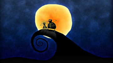 Картинка рисованное vladstudio люди луна