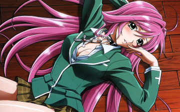 обоя аниме, rosario   vampire, девушка, пол