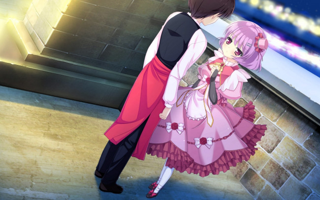 Обои картинки фото аниме, mizu no miyako no patisserie, парень, девушка, разговор