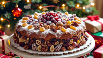 Картинка 3д+графика праздники+ holidays рождественский пудинг