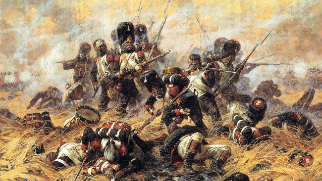 Обои картинки фото рисованное, армия, люди, солдаты, оружие, форма, война, поле